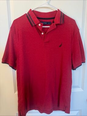 Nautica Red Polo with Navy Trim